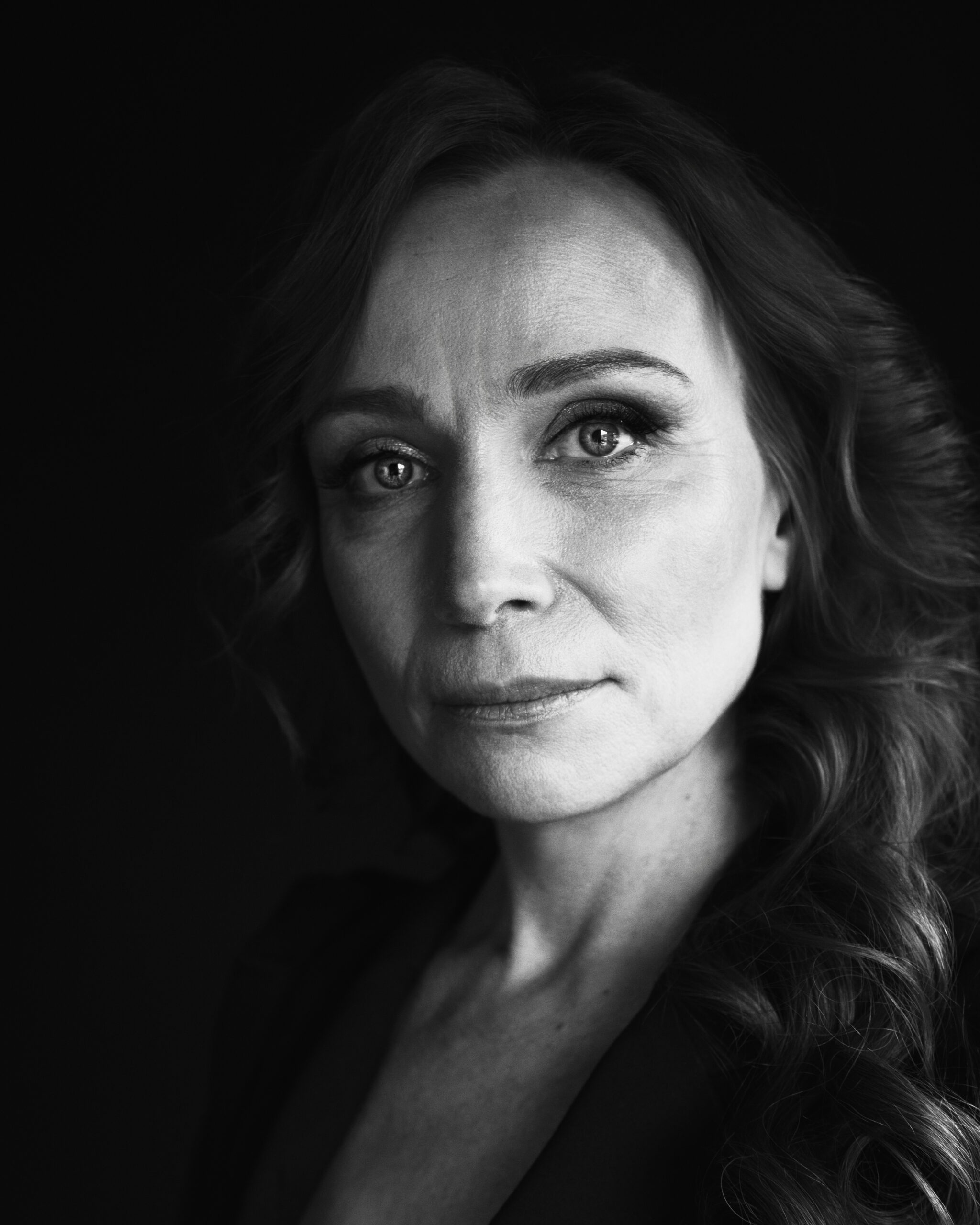 Fine art black and white portrait of Anya by Greycard Photography
