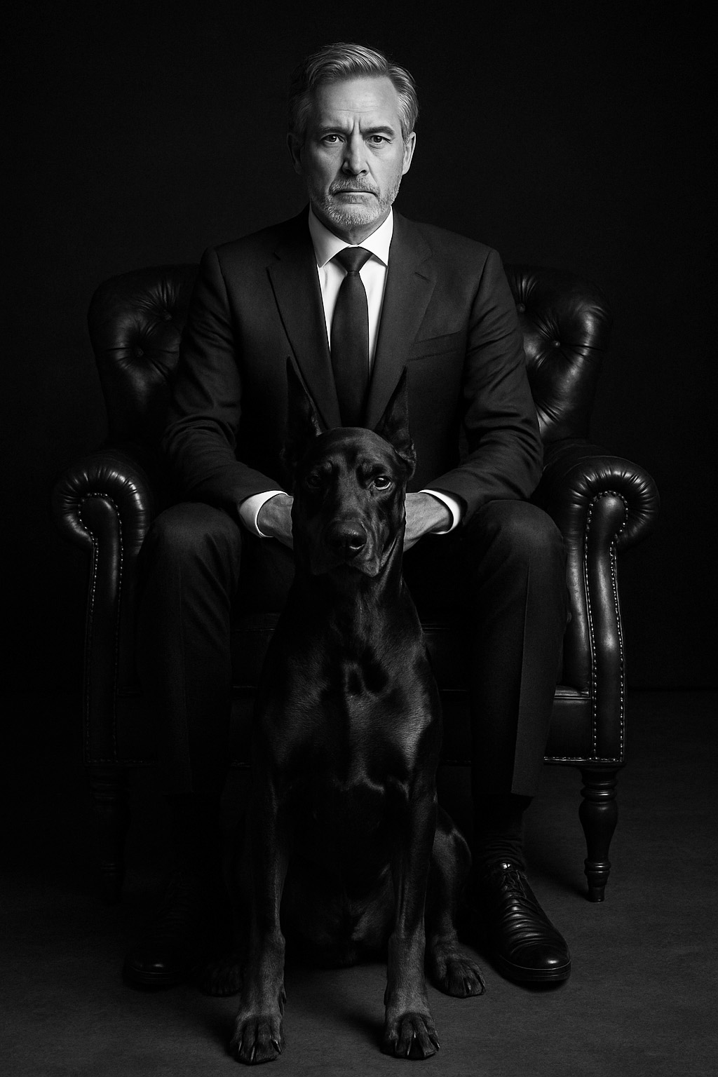 Fine art black and white portrait of Patrick by Greycard Photography